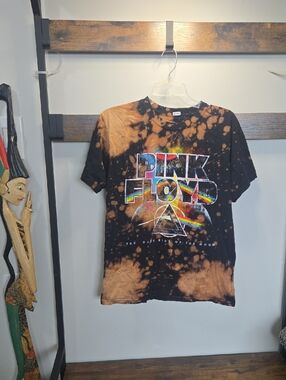 Pink Floyd Black and Orange Tie-Dye Graphic Tee